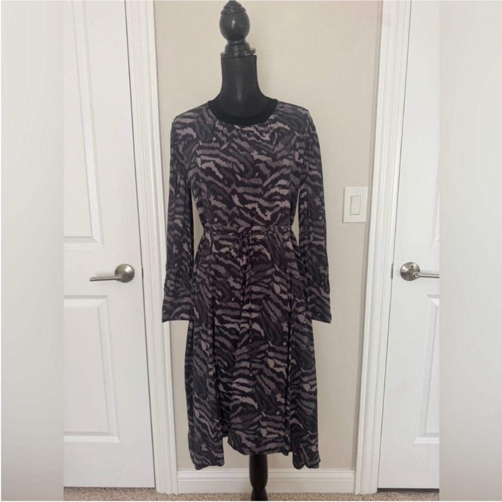 All Saints Women’s Black and Gray Long Sleeve Dress M